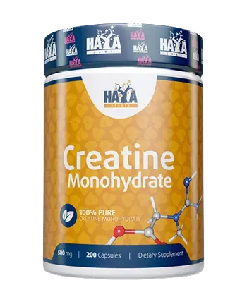 HAYA LABS Sports Creatine Monohydrate 500 мг Креатин Mонохидрат - 200 капсули, 50 дози