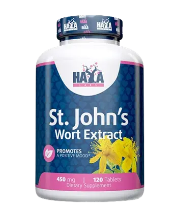 HAYA LABS St. John's Wort 450 мг Екстракт От Жълт Кантарион - 120 таблетки, 120 дози