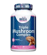 HAYA LABS Triple Mushroom Complex 600 мг Гъби Майтаке, Рейши и Шийтаке - 60 вег капсули, 60 дози
