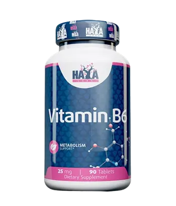 HAYA LABS Vitamin B6 25 мг Витамин B6 Пиридоксин - 90 таблетки, 90 дози