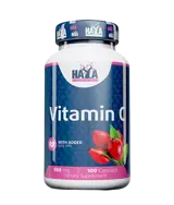 HAYA LABS Vitamin C with Rose Hips 500 мг Витамин С и Екстракт от Шипки - 100 капсули, 100 дози