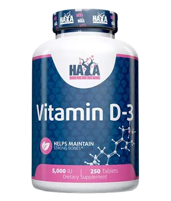 HAYA LABS Vitamin D3 5000 IU Bитaмин D-3 - 250 таблетки, 250 дози