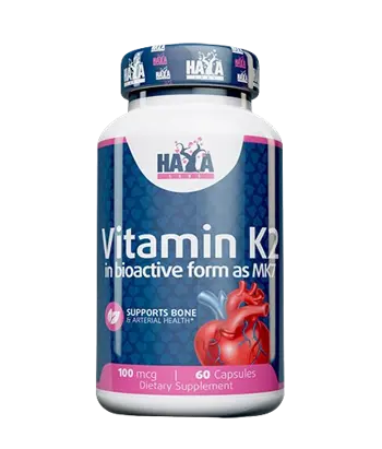 HAYA LABS Vitamin K2-Mk7 100 мкг Витамин К2 - 60 капсули, 60 дози