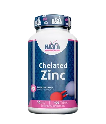 HAYA LABS Zinc Bisglycinate 30 мг Цинк Бисглицинат Хелат - 100 таблетки, 100 дози