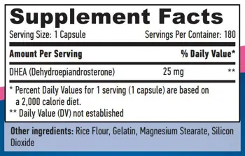 DHEA 25 mg, 180 капсули