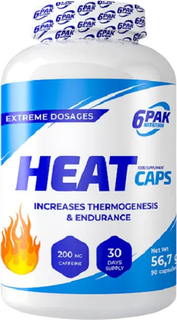6PAK Nutrition Heat Caps Термогенен Фетбърнър - 90 капсули, 30 дози