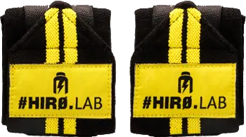 HIRO.LAB Hero Wrist Wraps Черно-жълти накитници за вдигане на тежести