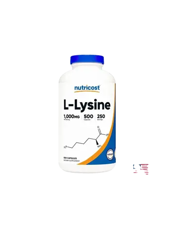 Nutricost L-Lysine 500 mg В подкрепа на имунното здраве х 500 капсули