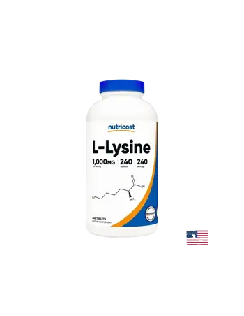 Nutricost L-Lysine 1000 mg Л-Лизин за имунитет и кости х 240 таблетки