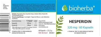 Bioherba Hesperidin 320 mg + Vitamin B6 В подкрепа на имунната система х 60 капсули