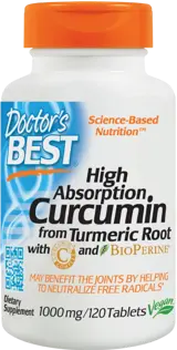 Doctor's Best High Absorption Curcumin 1000 mg With C3 Complex & BioPerine