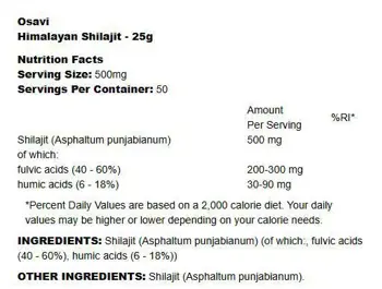 Osavi Himalayan Shilajit 500 mg с 40-60% фулвинови киселини