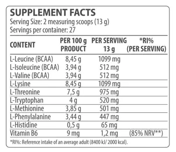 Dorian Yates Nutrition HIT EAA High-Intensity Training Essential Amino Acid Complex EAA Аминокиселини - 360 грама, 27 дози