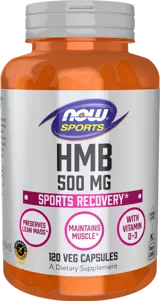 NOW Foods HMB 500 мг Активен Метаболит на Левцин - 120 веге капсули, 60 дози