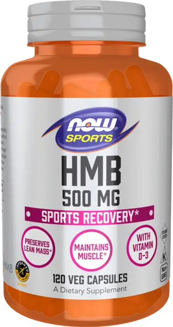 NOW Foods HMB 500 мг Активен Метаболит на Левцин - 120 веге капсули, 60 дози