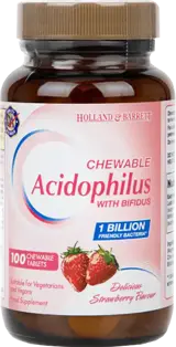 Holland And Barrett Acidophilus 1 Billion / Chewable Подкрепа за храносмилането и имунитета х 100 дъвчащи таблетки