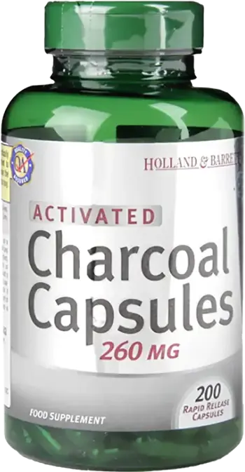 Holland And Barrett Activated Charcoal 260 mg Активен въглен за детоксикация и храносмилане х 100 капсули