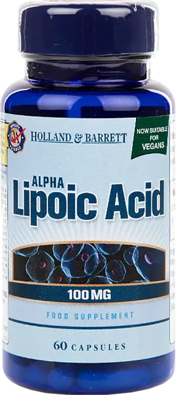 Holland And Barrett Alpha Lipoic Acid 100 mg За енергиен метаболизъм и антиоксидантна защита х 60 капсули