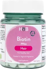 Holland And Barrett Biotin 1000 mcg Биотин за здрава коса, кожа и нокти - 100 Таблетки