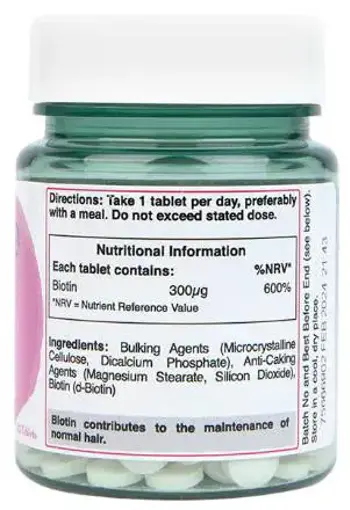 Holland And Barrett Biotin 1000 mcg Биотин за здрава коса, кожа и нокти - 100 Таблетки