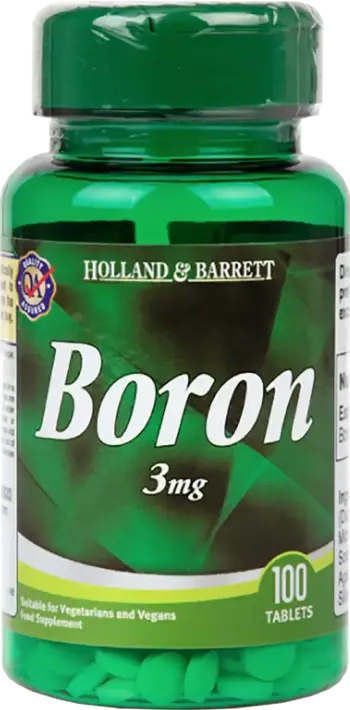 Holland And Barrett Boron 3 mg Подкрепа за кости и хормонален баланс х 100 таблетки