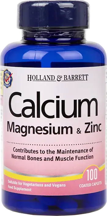 Holland And Barrett Calcium Magnesium & Zinc Подкрепа за кости, мускули и имунитет х 100 Таблетки