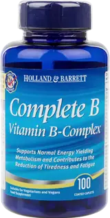 Holland And Barrett Complete B / Vitamin B-Complex Подкрепа за нервната система и енергията х 100 каплети