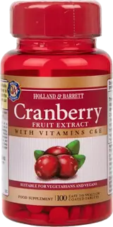 Holland And Barrett Cranberry Fruit Extract 255 mg Подкрепа за пикочните пътища х 100 Таблетки