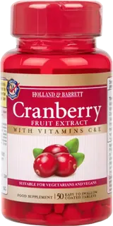 Holland And Barrett Cranberry Fruit Extract 255 mg Екстракт от червена боровинка х 50 таблетки