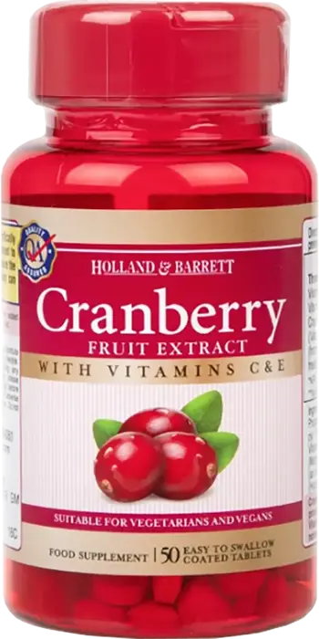 Holland And Barrett Cranberry Fruit Extract 255 mg Екстракт от червена боровинка х 50 таблетки