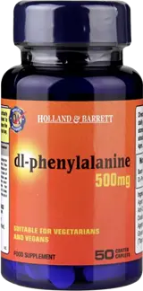 Holland And Barrett DL-Phenylalanine / DLPA 500 mg За подкрепа на настроението и когнитивните функции х 50 каплети