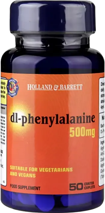Holland And Barrett DL-Phenylalanine / DLPA 500 mg За подкрепа на настроението и когнитивните функции х 50 каплети