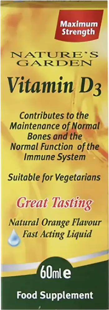 Holland And Barrett Fast Acting Liquid Vitamin D3 / 100 IU per Drop Течен Витамин D3 за бързо усвояване 60 мл