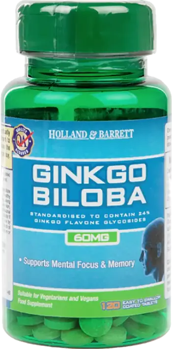 Holland And Barrett Ginkgo Biloba 60 mg В подкрепа на паметта и концентрацията х 120 Таблетки