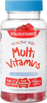 Holland And Barrett Healthy Kids MultiVitamins Дъвчащи мултивитамини за деца с вкус на ягода х 30 дражета