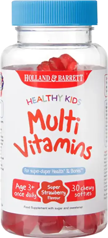 Holland And Barrett Healthy Kids MultiVitamins Дъвчащи мултивитамини за деца с вкус на ягода х 30 дражета