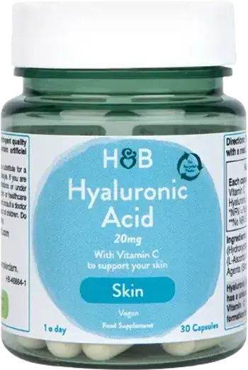 Holland And Barrett Hyaluronic Acid 20 mg with Vitamin C В подкрепа на кожата и ставите х 30 капсули