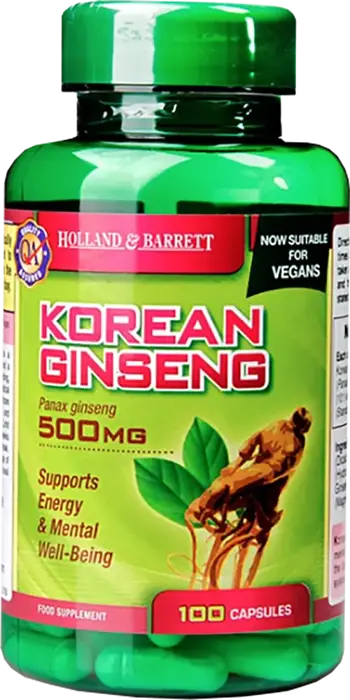 Holland And Barrett Korean Ginseng 500 mg Корейски Женшен х 100 капсули