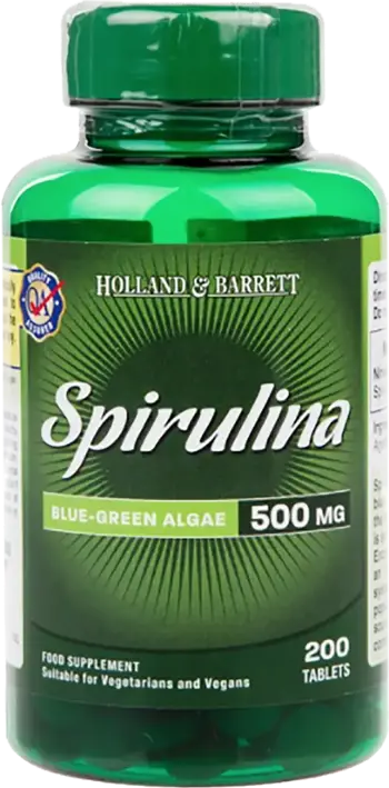 Holland And Barrett Spirulina 500 mg Суперхрана за енергия и имунитет х 200 таблетки