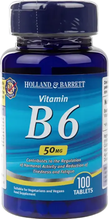Holland And Barrett Vitamin B6 / Pyridoxine 50 mg 100 Таблетки