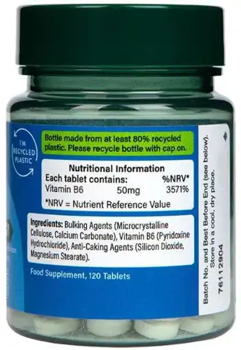 Holland And Barrett Vitamin B6 / Pyridoxine 50 mg 100 Таблетки