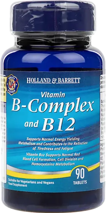 Holland And Barrett Vitamin B-Complex and B12 За енергия и нервна система х 90 Таблетки