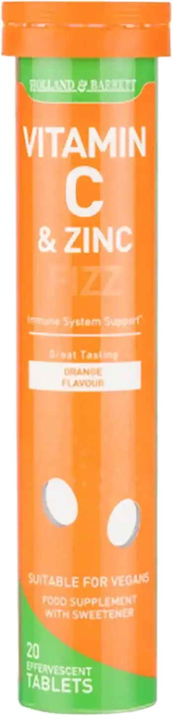 Holland And Barrett Vitamin C & Zinc Effervescent За силна имунна система х 20 разтворими таблетки
