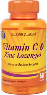 Holland And Barrett Vitamin C & Zinc Lozenges Подкрепа за имунната система х 60 Бонбона