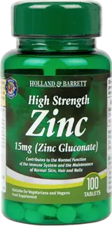 Holland And Barrett Zinc Gluconate 15 mg / High Strength 100 Таблетки