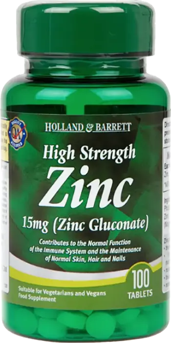Holland And Barrett Zinc Gluconate 15 mg / High Strength 100 Таблетки
