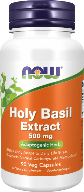 NOW Foods Holy Basil Extract 500 мг Босилек - 90 веге капсули, 90 дози
