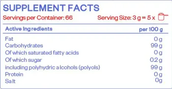 HS LABS ERYTHRITOL Еритритол - 250 грама, 66 дози