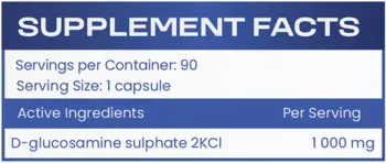 HS LABS GLUCOSAMINE SULFATE 1000 мг Глюкозамин Сулфат - 90 капсули, 90 дози