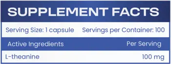 HS Labs L-THEANINE 100 мг L-Теанин - 100 капсули, 100 дози